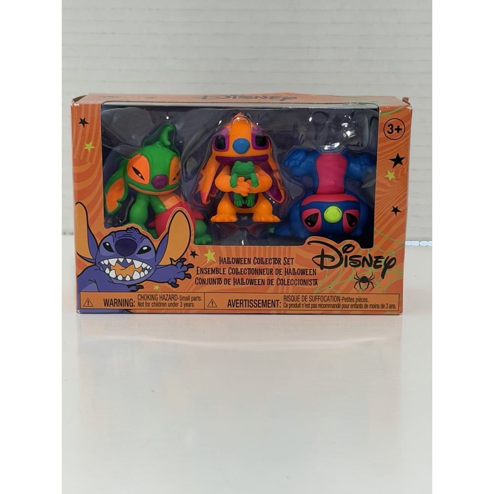 Disney Stitch Halloween Collector Set 3 Figure Pack 2" Neon Colors NEW